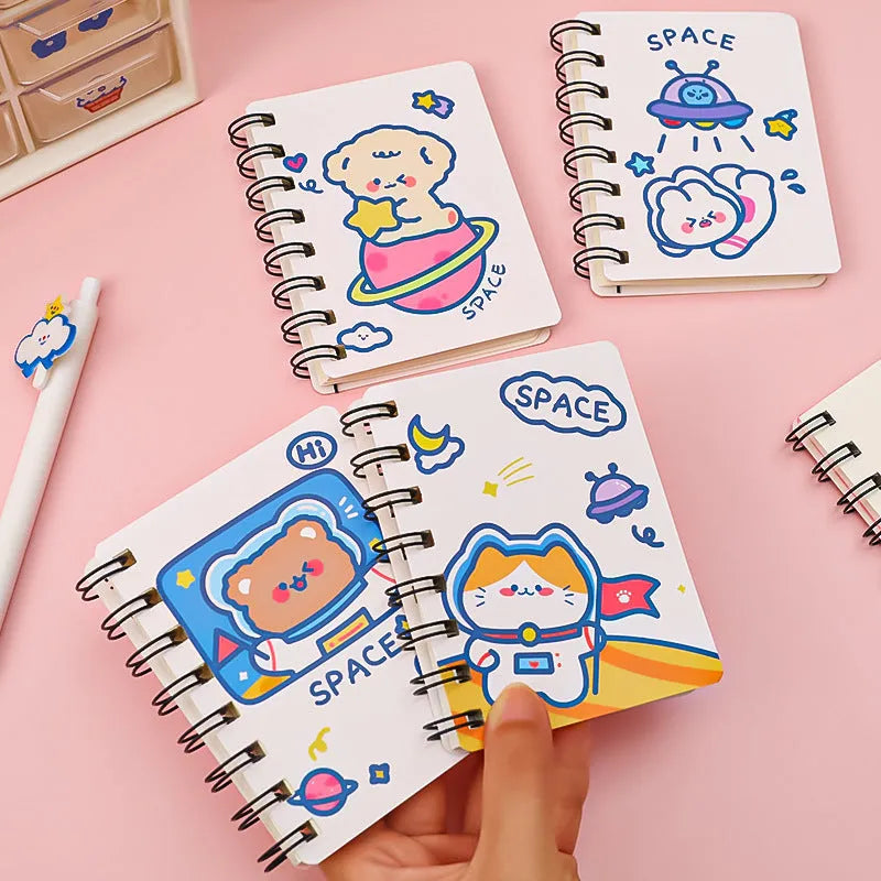 Astronaut series flipped portable pocket notebook measuring 10.5 by 8 centimetres