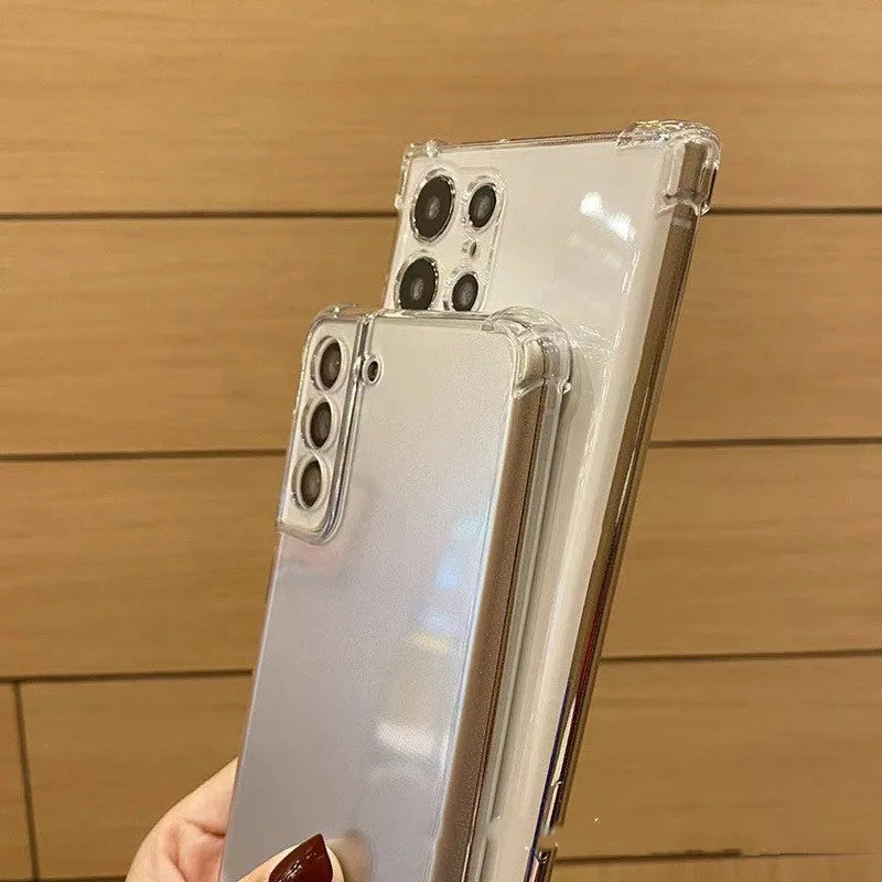 Transparent airbag TPU phone case for Samsung models with thickened corners for fall protection