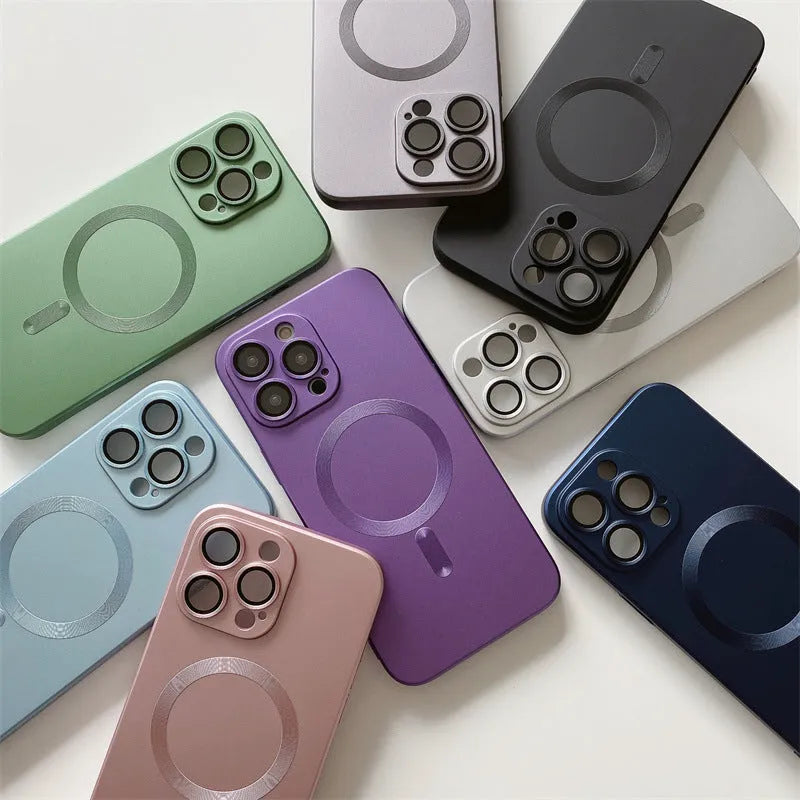 Magnetic suction liquid silica gel phone case with electroplating finish and lens film for iPhone XR