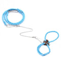 Pink hamster training traction rope with adjustable nylon straps and small bell on 60cm lead