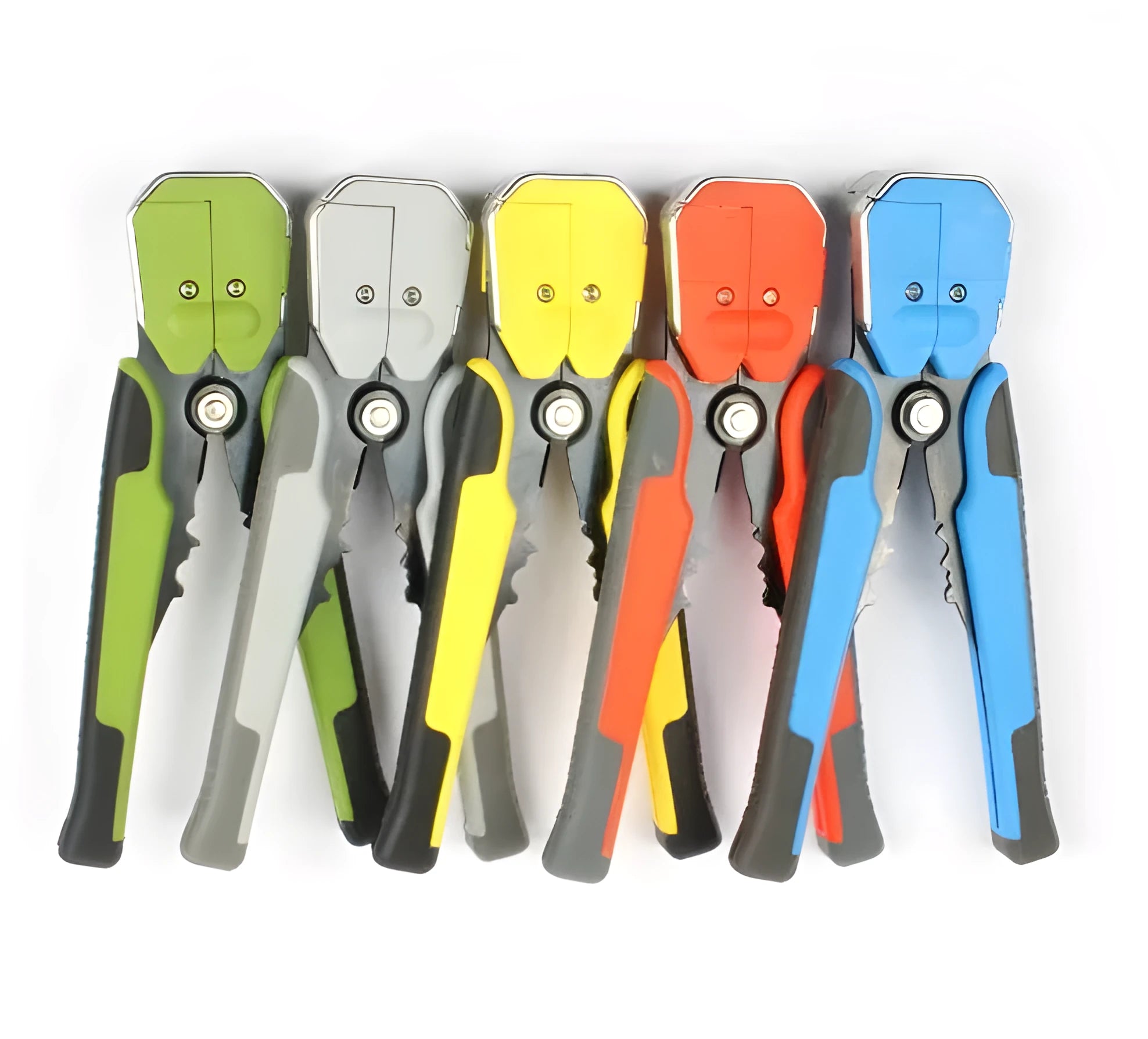 Yellow automatic cable wire stripper crimping plier multitool with metal construction