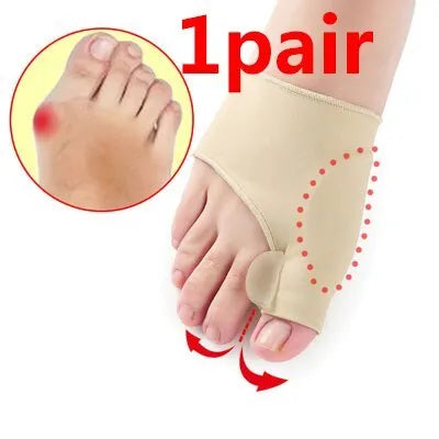 Corrective bunion relief socks with silicone gel pad and toe separator in sizes S, M, L