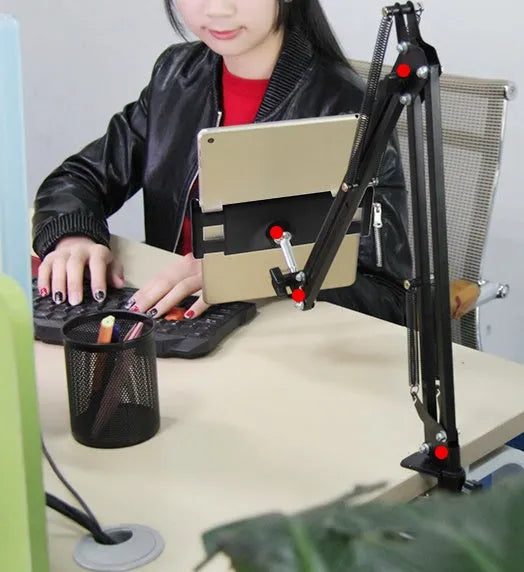 Adjustable phone tablet stand in black and white colours with 10cm height options