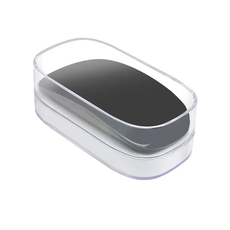 Ultra-thin touch wireless mouse in black with USB receiver, 1600 DPI optical sensor