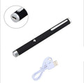 Set of three 5mw green laser pointer pens in black, camouflage, and white colours.