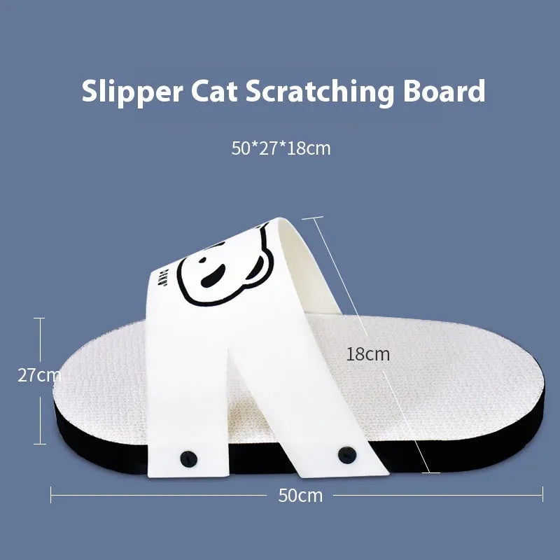 White corrugated paper cat scratch board with slipper-style design
