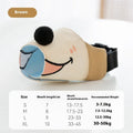 Canvas dog muzzle anti-bite product in Ollie Brown Bear or Bondi Blue Shark colours