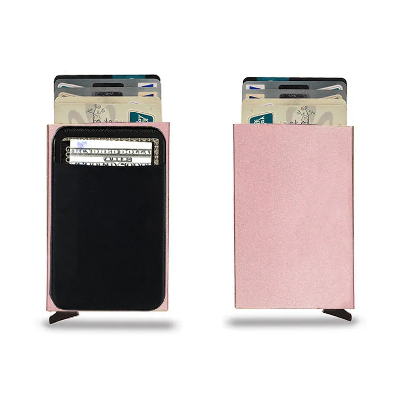 Aluminium alloy metal credit card holder with frosted finish in a choice of eight solid colours.