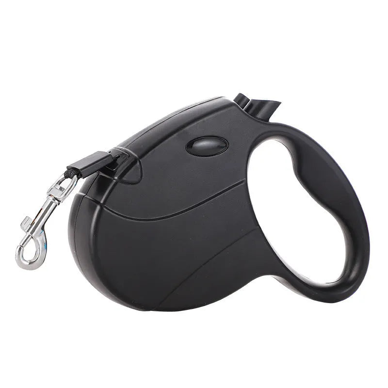 Automatic telescopic traction rope for pets in ABS plastic, 140x168mm, available in multiple colours including Footprint Black and Dog Head Sky Blue