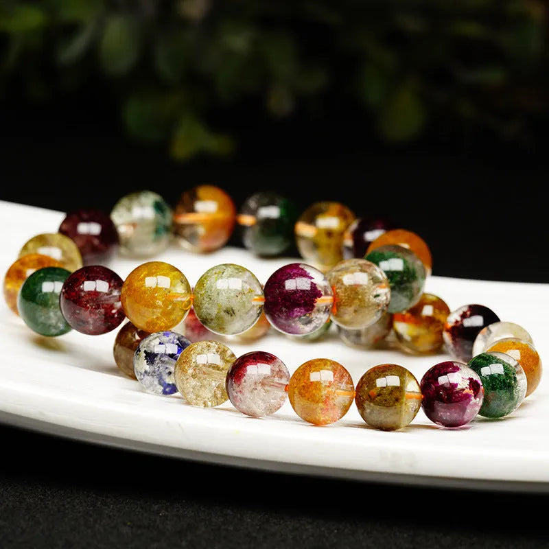Colourful crystal bracelet with ghost cornucopia design in ethnic retro style.