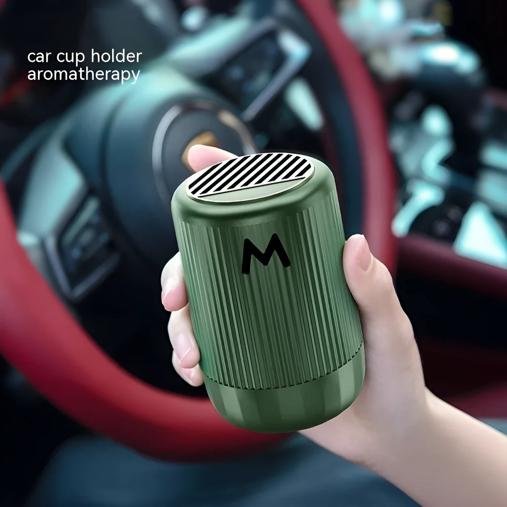 Solid car aromatherapy decorative cup in 10x6cm size with choice of four fragrances for vehicle and home use.