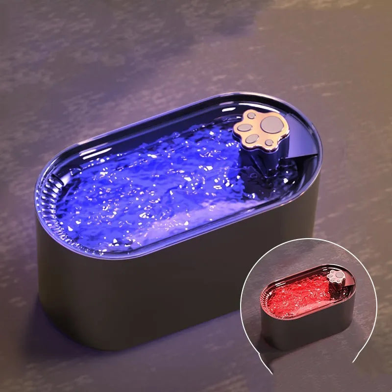 3 litre automatic pet water fountain in Berlin blue colour with LED light and filter system