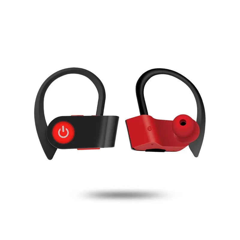 Black wireless Bluetooth headphones with V5.0 technology and ergonomic in-ear design