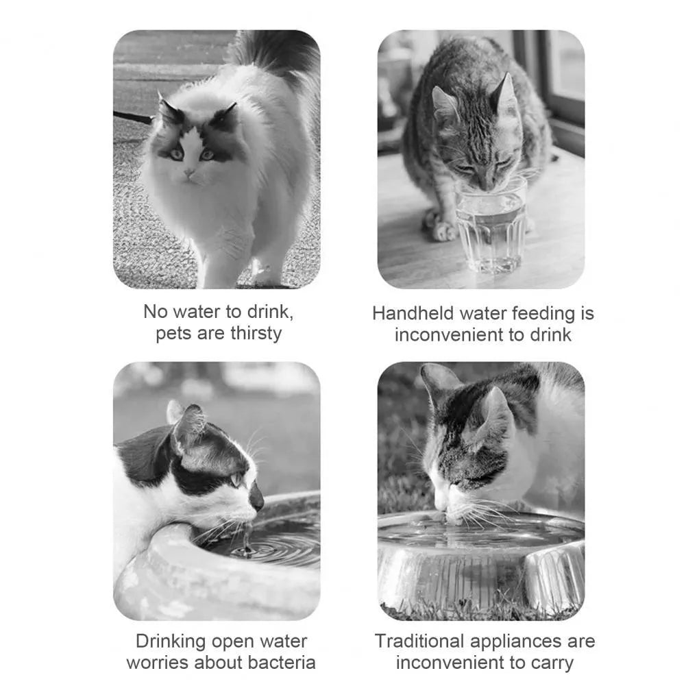 Orange and white portable pet water bottle with attached food container for travel