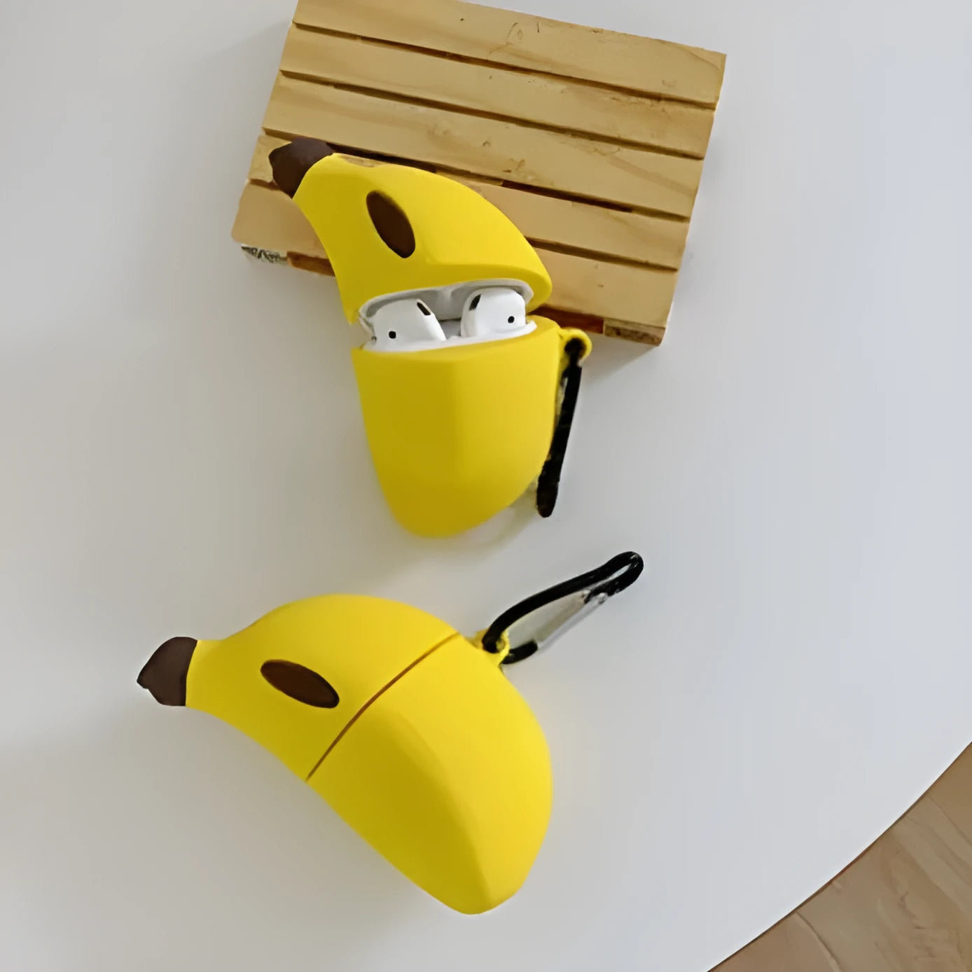 Banana yellow silicone protective case for Apple AirPods Pro wireless earbuds