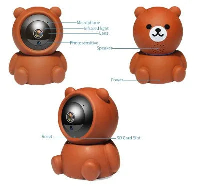White wireless 1080P WiFi IP camera with IR night vision and auto tracking for home security
