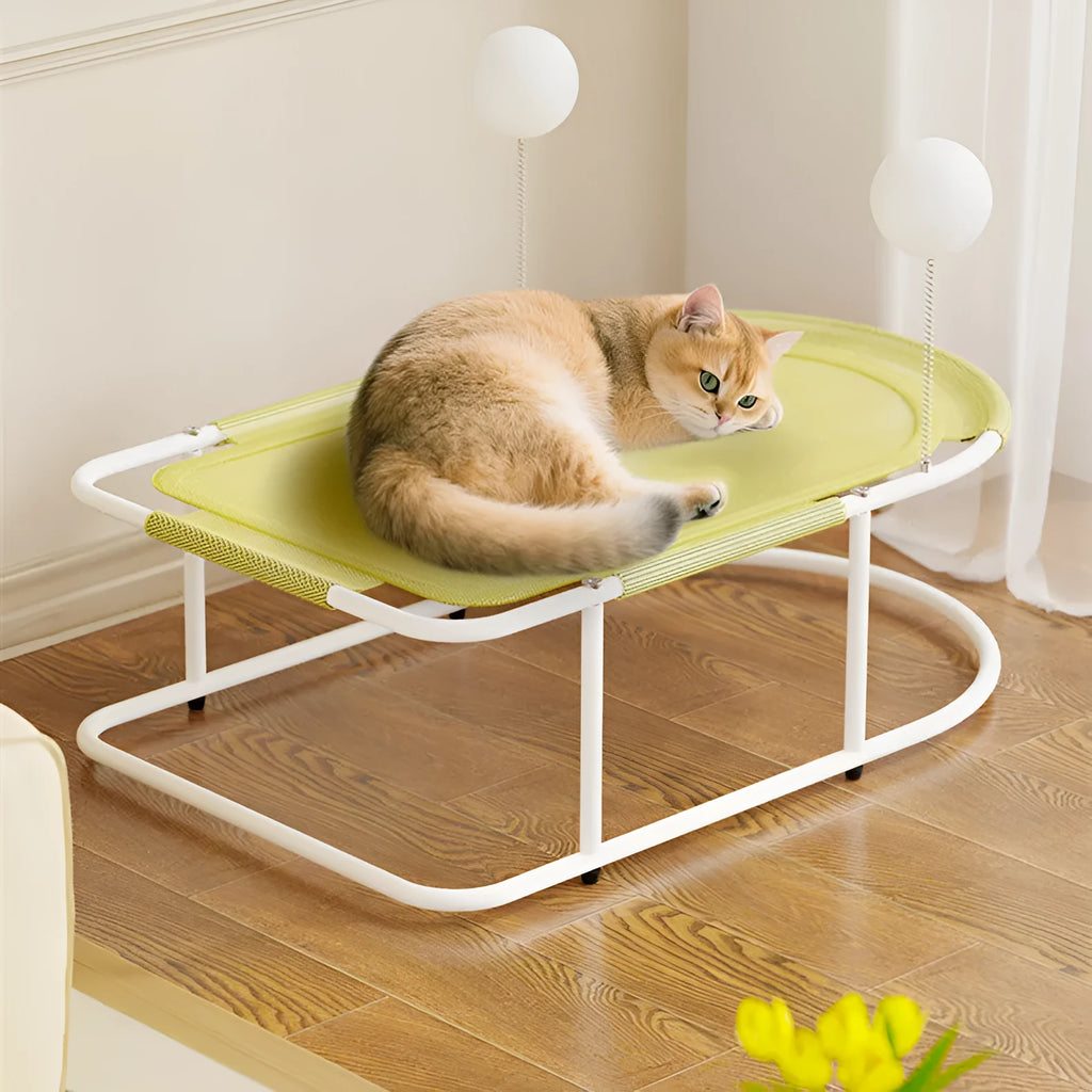 Large fabric cat kennel in grey colour showing breathable construction
