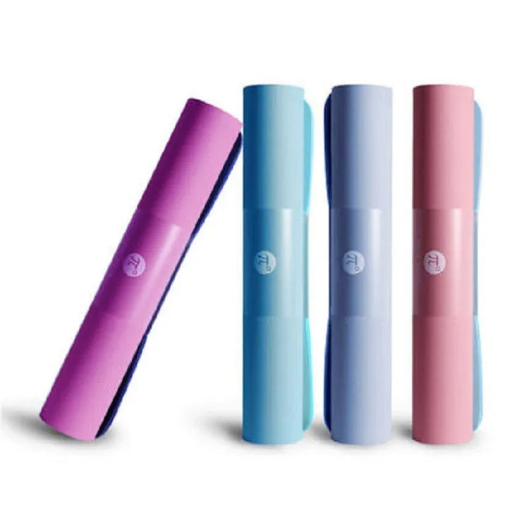 Paido TPE yoga mat 183x66x0.6cm in Pink Grey Pure Edition rolled on floor