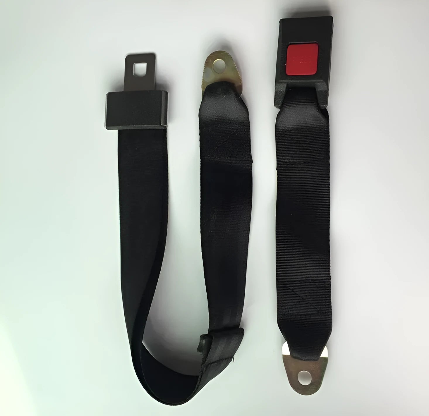 Black polyester seat belt extender 5cm x 120cm with iron buckle and adjustment buckle for car truck motorcycle
