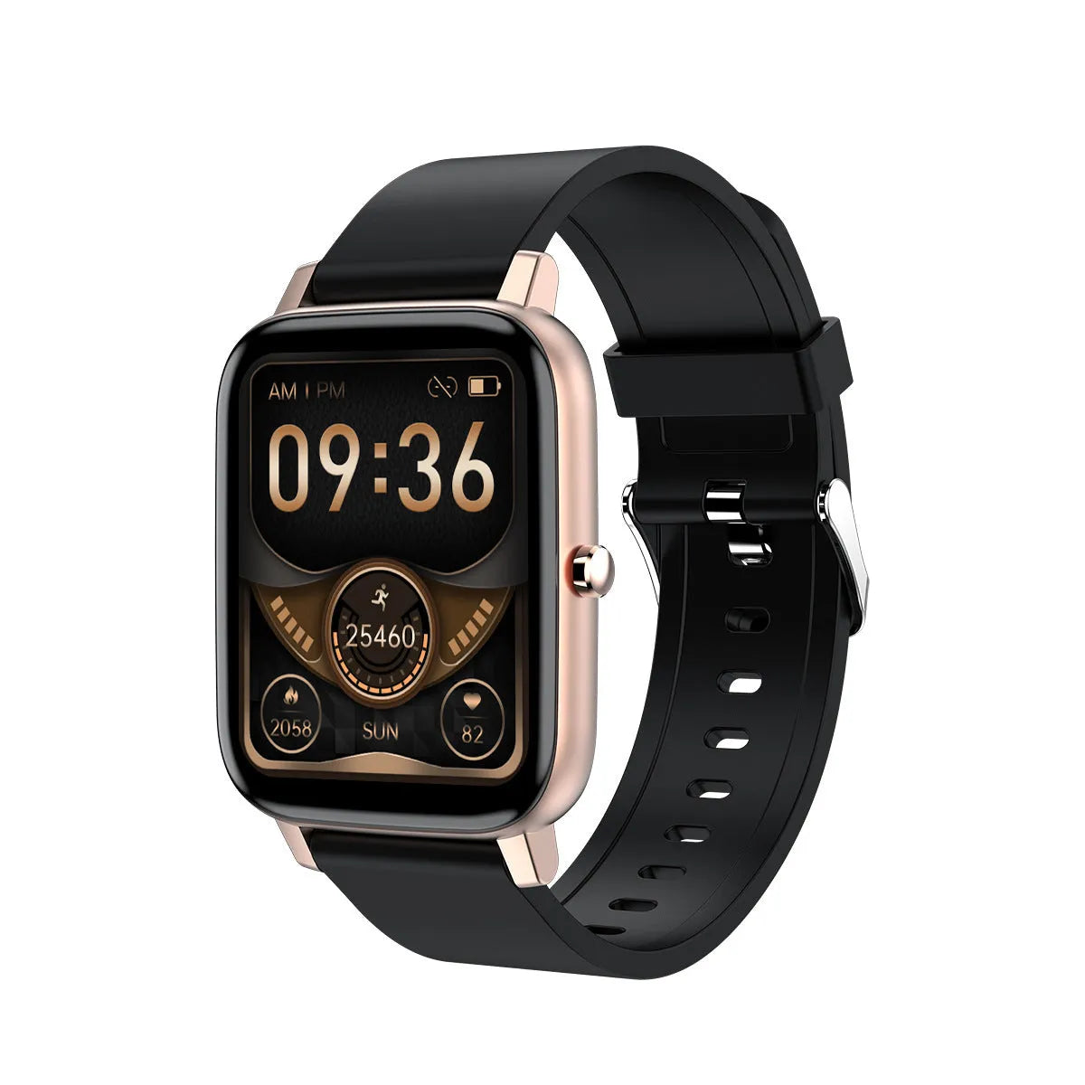 H80 fashion sports smart watch with ECG and blood oxygen monitoring on a silicone strap