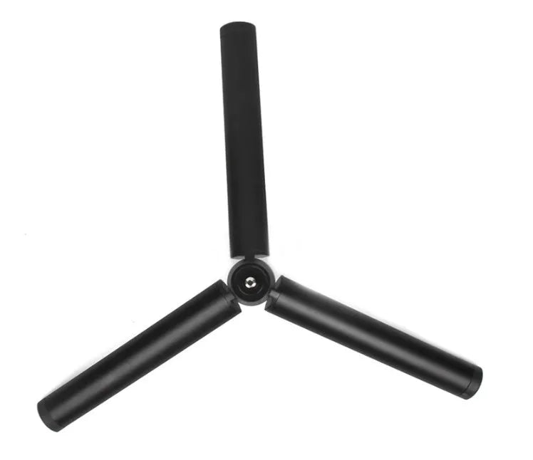 Black aluminium alloy mobile phone tripod and handheld stabiliser compatible with Apple iPhone