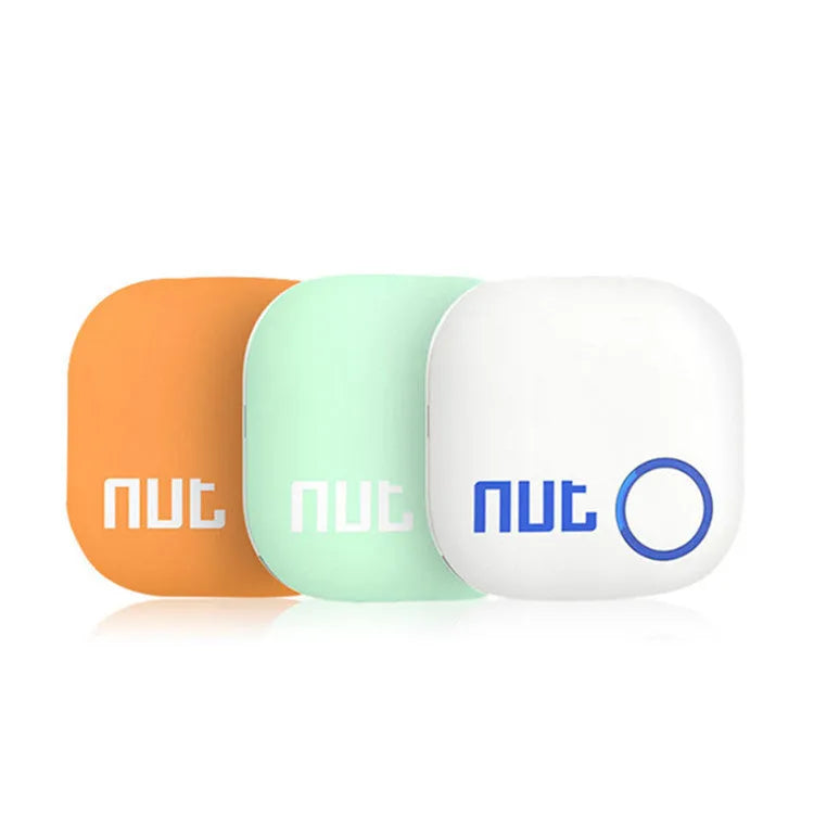 NUT2 generation anti-lost device in white, showing compact 36x36x5.8mm size and keyring attachment