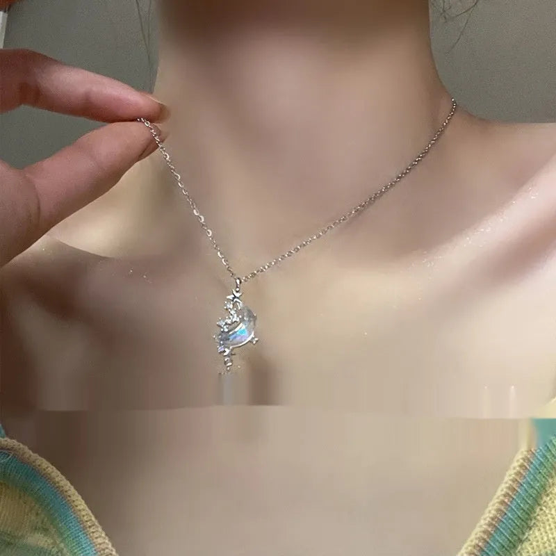 Moon Splash Star River copper necklace for women with blue or white colour star pendant and tassel detail on adjustable chain
