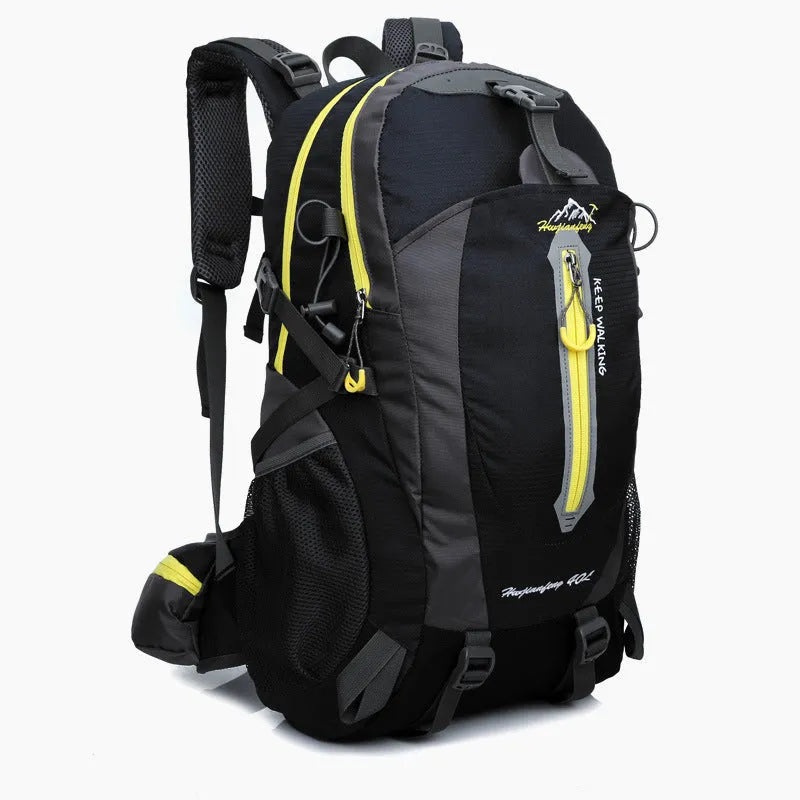 Nylon hiking camping backpack 36-55L in army green for outdoor sports