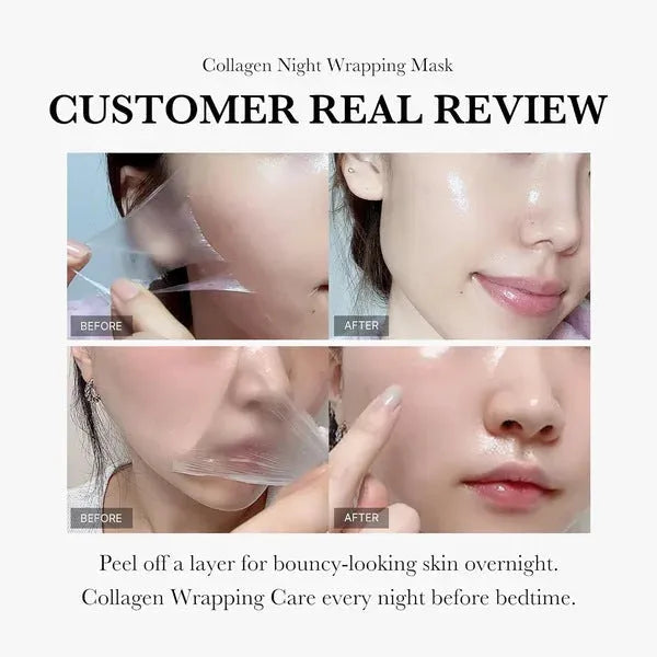 Collagen night face mask in 75ml bottle with brush applicator for even application