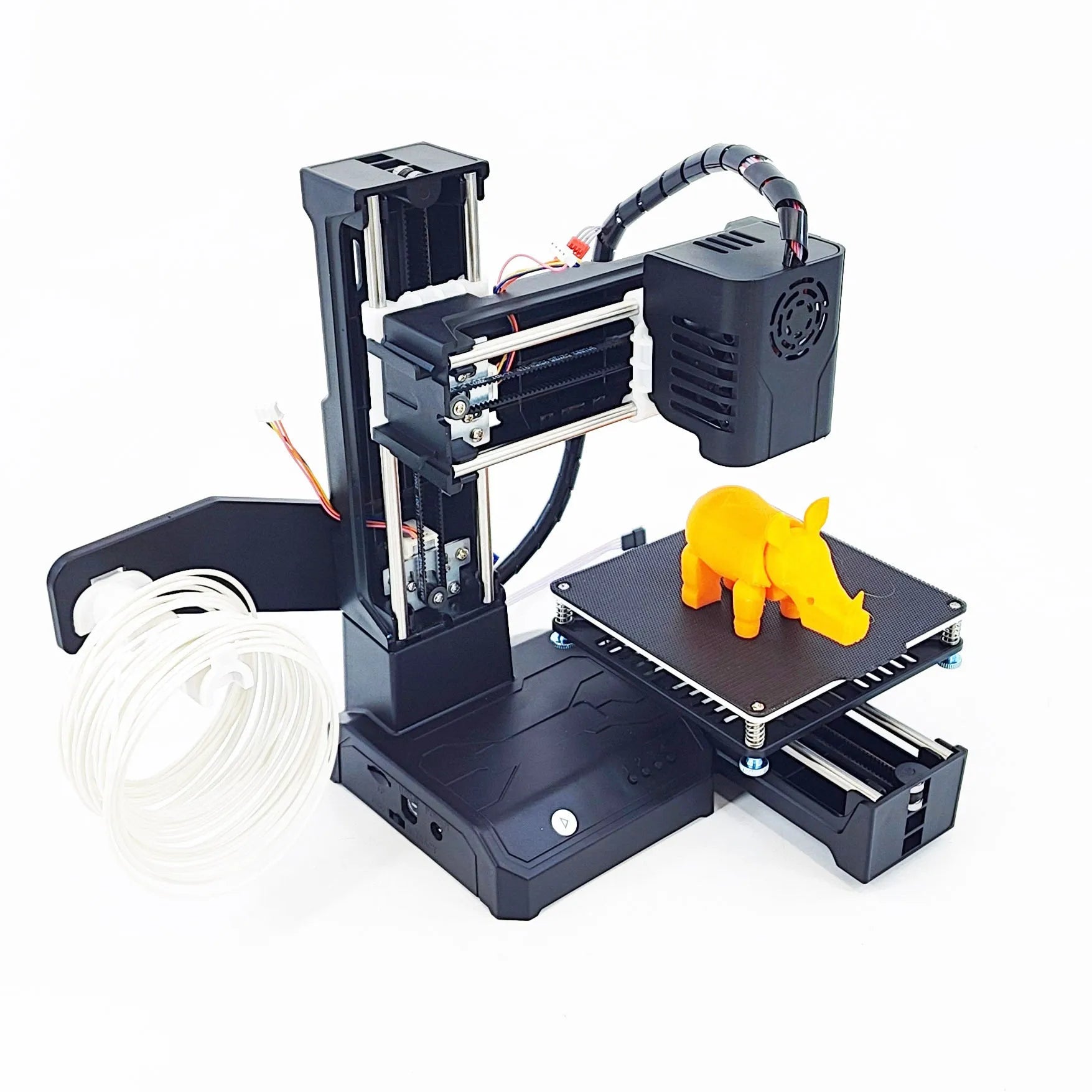 K9 New Mini 3D printer in black or blue colours with 100mm print area for PLA filament printing