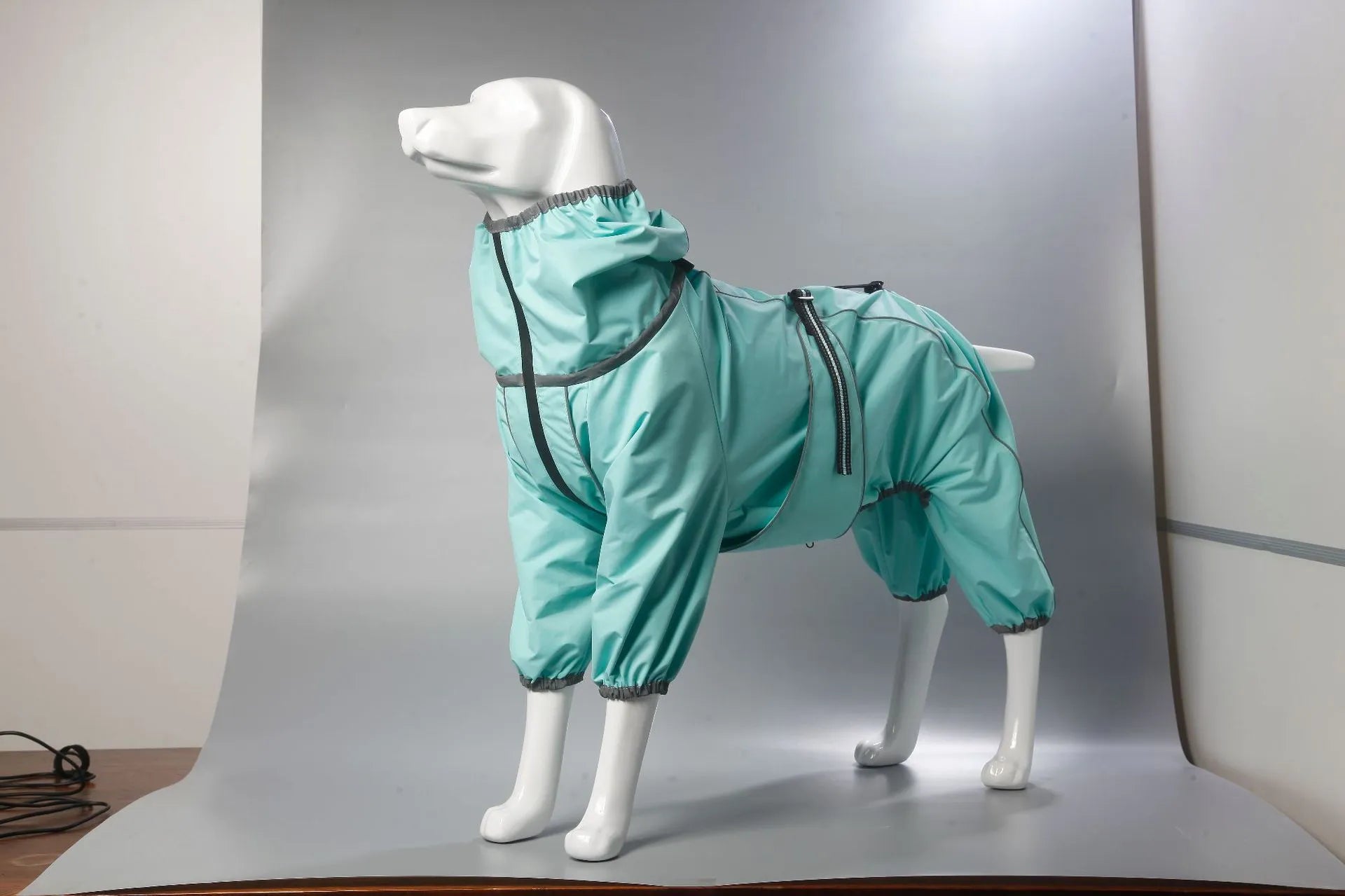 Red cotton-padded dog shell jacket made from polyester with sporty style