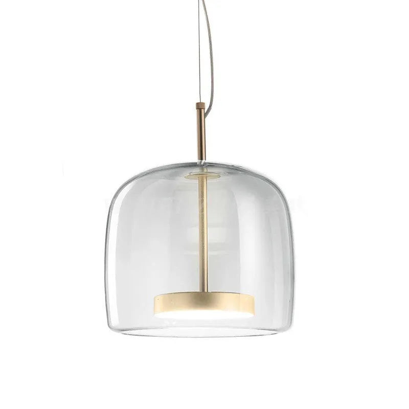 Glass ceiling chandelier with LED warm light in Cognac finish for living room or bedroom, 5-10sqm coverage area