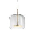 Glass ceiling chandelier with LED warm light in Cognac finish for living room or bedroom, 5-10sqm coverage area