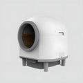 White automatic enclosed litter box with dimensions 556x512x590mm for cats 1-10kg