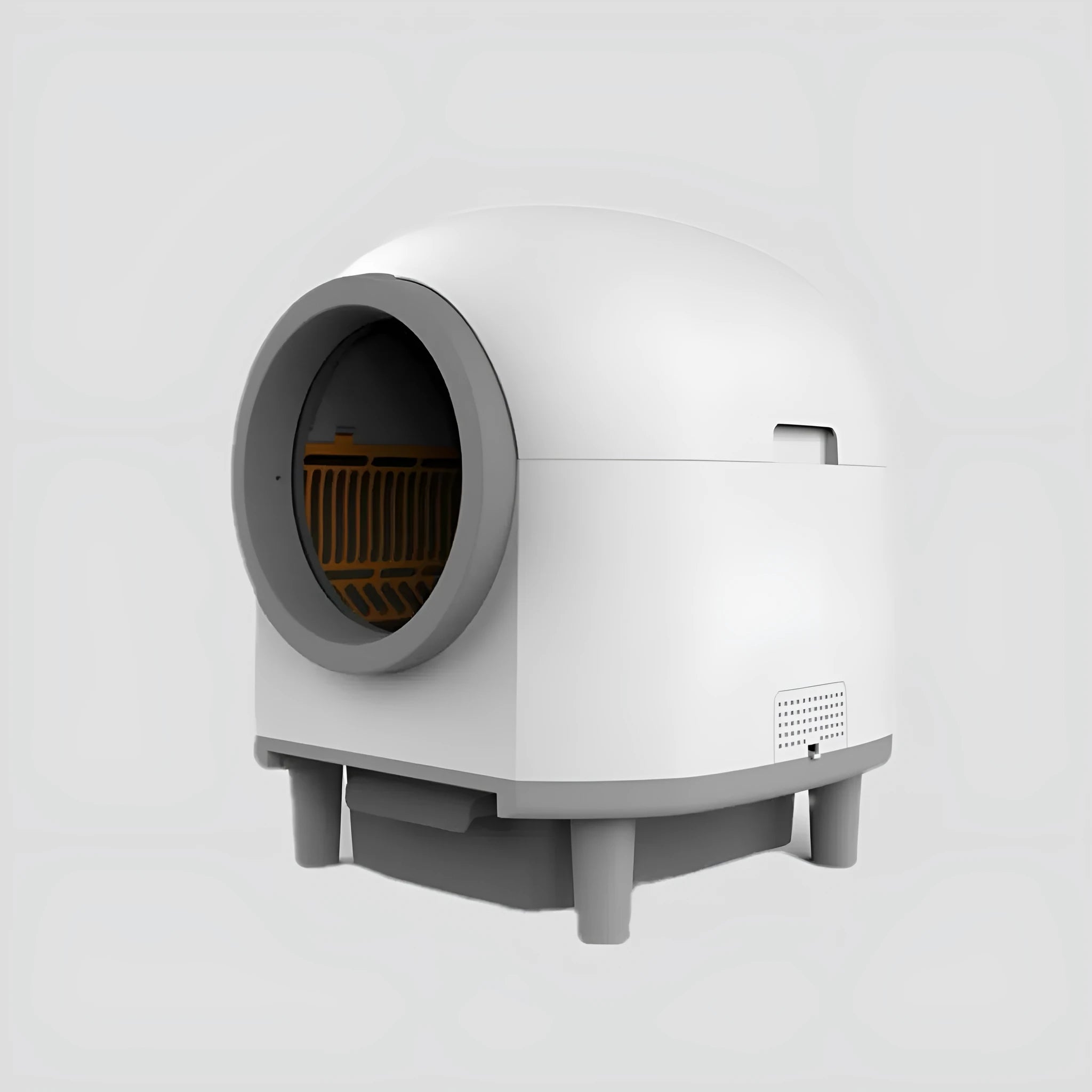 White automatic enclosed litter box with dimensions 556x512x590mm for cats 1-10kg