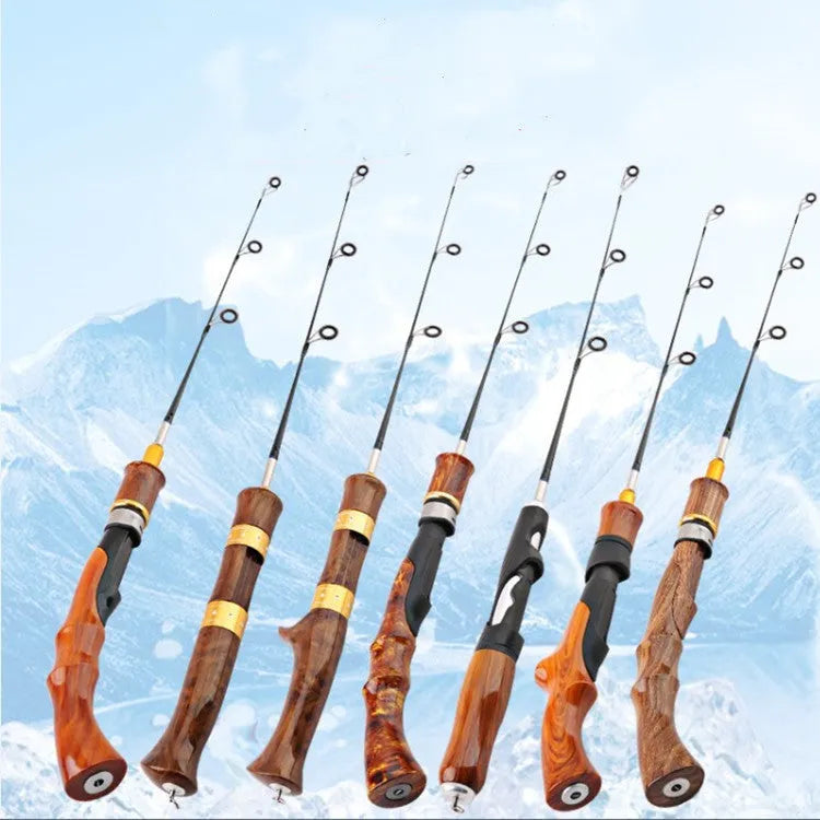 FRP ice fishing pole with comfortable grip, 40cm length, straight handle