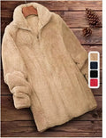 Double-sided velvet fleece outdoor coat in black, navy blue, or khaki colour
