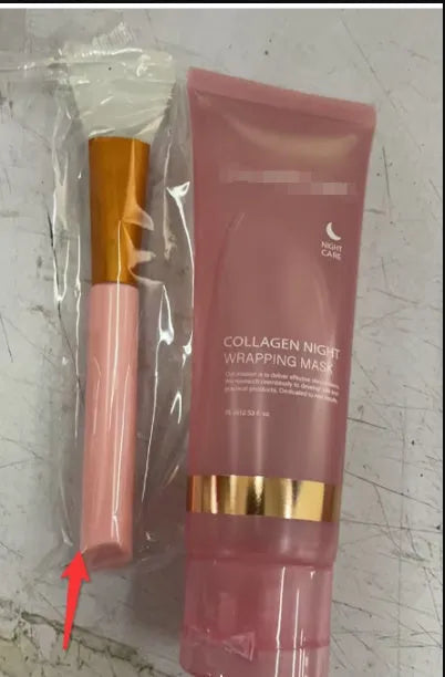 Collagen night face mask in 75ml bottle with brush applicator for even application