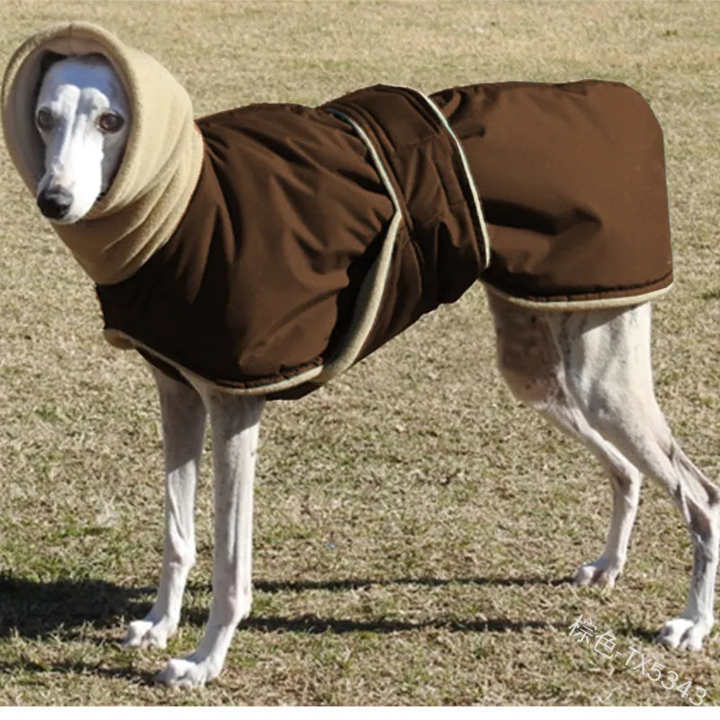 Pet Magic Stick warm cotton waterproof coat for dogs, autumn winter, red colour, soft fleece lining