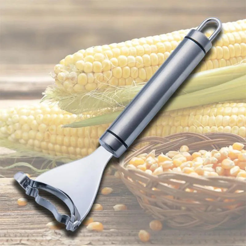 Stainless steel corn planer 18cm silver kernel stripper for household kitchen use