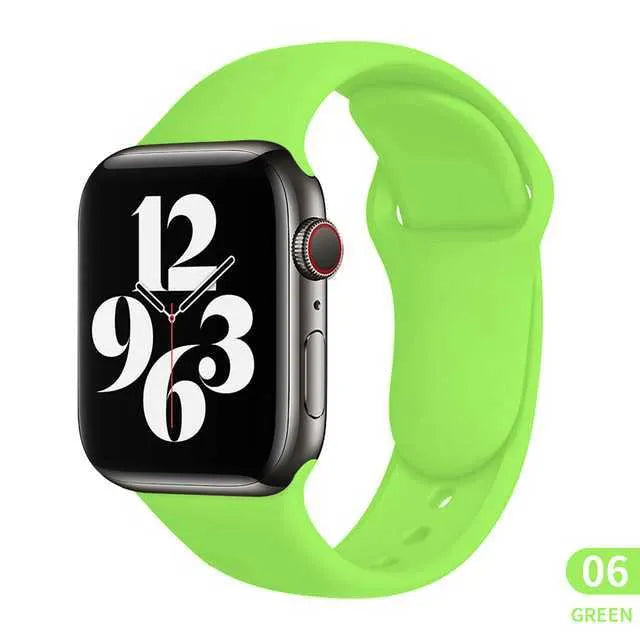 Silicone watch strap in black for Apple Watch 42mm with metal buckle