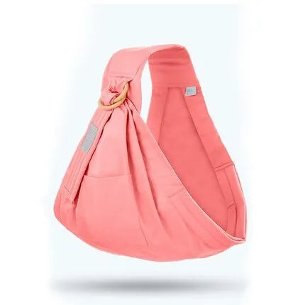 Baby wrap carrier sling in blue-green cotton mesh fabric, adjustable for newborn to 36 months, 50kg capacity