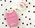 Cotton-padded pet clothes in casual style for dogs, available in black, pink, and yellow, sizes XS to XL