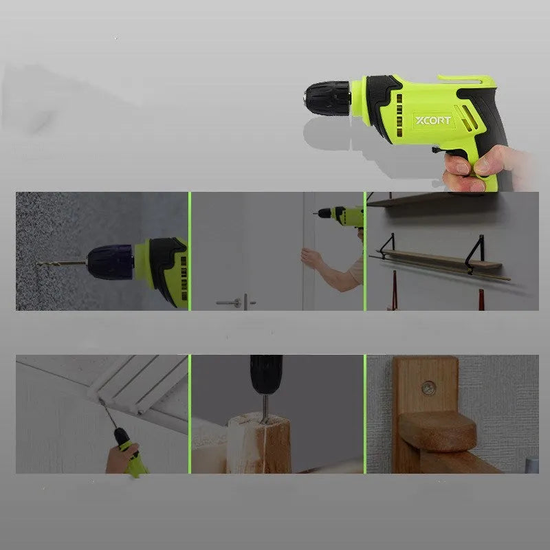 Pistol grip electric drill with 450W power rating and multi-speed control