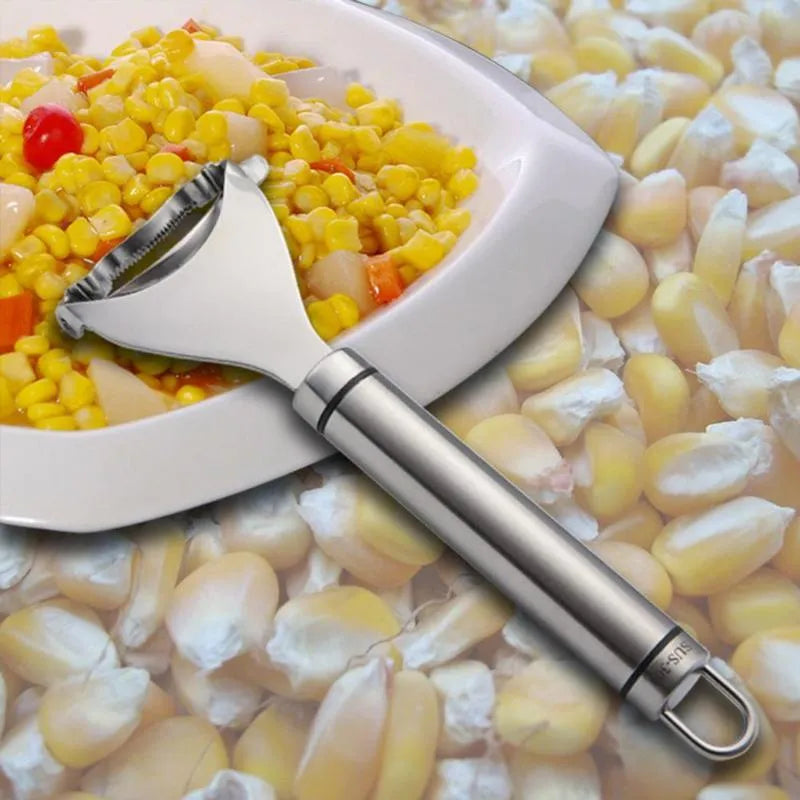 Stainless steel corn planer 18cm silver kernel stripper for household kitchen use