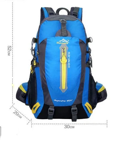 Nylon hiking camping backpack 36-55L in army green for outdoor sports