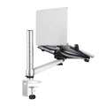 OA-1 aluminium alloy height adjustable computer stand with laptop in place showing 360-degree rotation arm
