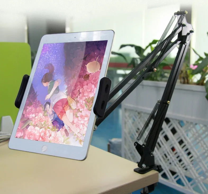 Adjustable phone tablet stand in black and white colours with 10cm height options