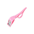 Multifunctional fruit peeler with finger ring and stainless steel blade in pink, blue, and orange colours