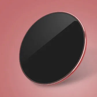 Ultra-thin aluminium alloy wireless charger in metallic finish with LED indicator light